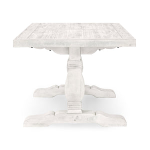 English Elm Caleb 78" Dining Table in Distressed Ivory Antique White - Handcrafted Solid Pine, Rustic Farmhouse Charm B2723S00002