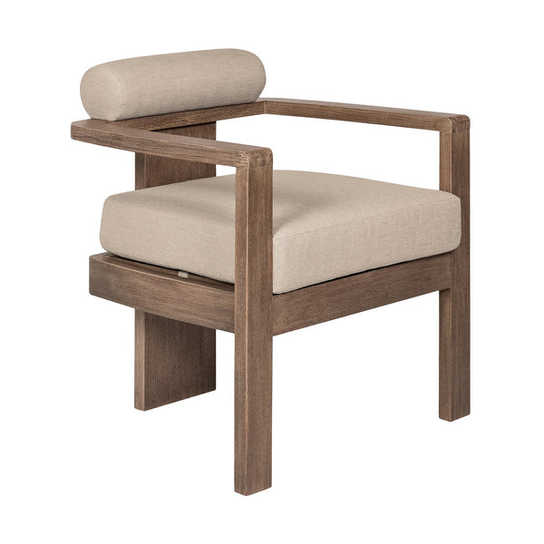 English Elm Relic Outdoor Eucalyptus Dining Chair with Taupe Olefin Cushions Patio Seating B2736P464821