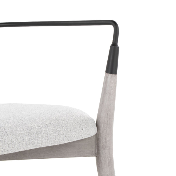 English Elm Chair Set of 2 White Faux Leather Seats with Angular Black Metal Legs Modern Dining B202P471338