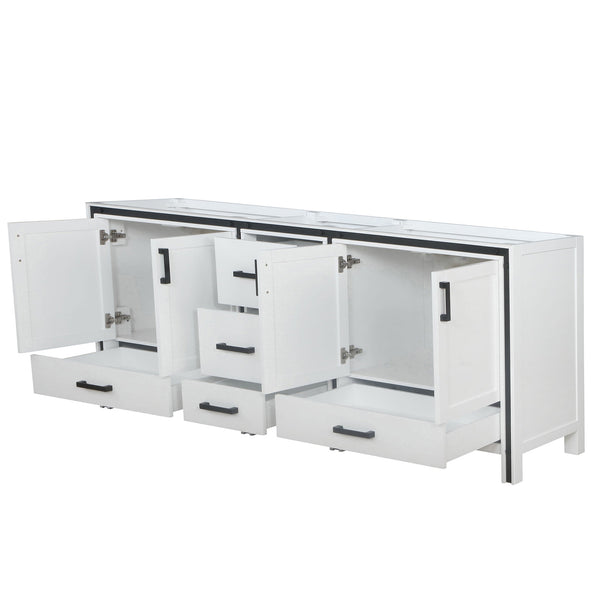 English Elm White Double Bath Vanity 84-in W x 22-in D Solid Wood Frame E0 Plywood, Soft-Close Drawers, Fully Assembled, Ample Storage B2731P260749