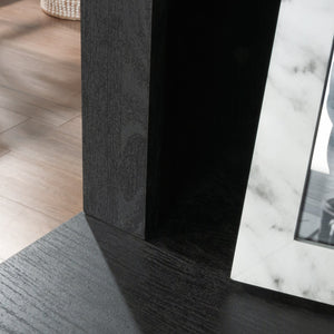 English Elm Hutch, Elegant Black Finish - Stylish & Functional Storage Solution For Home Or Office Workspace B356P402694