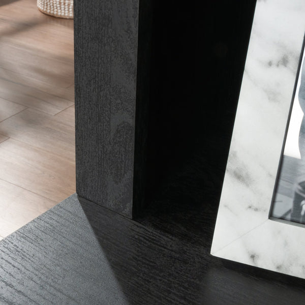 English Elm Hutch, Elegant Black Finish - Stylish & Functional Storage Solution For Home Or Office Workspace B356P402694