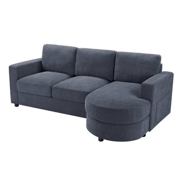 English Elm Modern Sectional Sofa - Stylish L-Shaped Couch With Curved Chaise, Usb Ports & Storage For Comfort N719S002170C