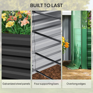 English Elm Galvanized Steel Raised Garden Bed with Hdpe Crop Cage and Shade Cloth Kit T3971P422409