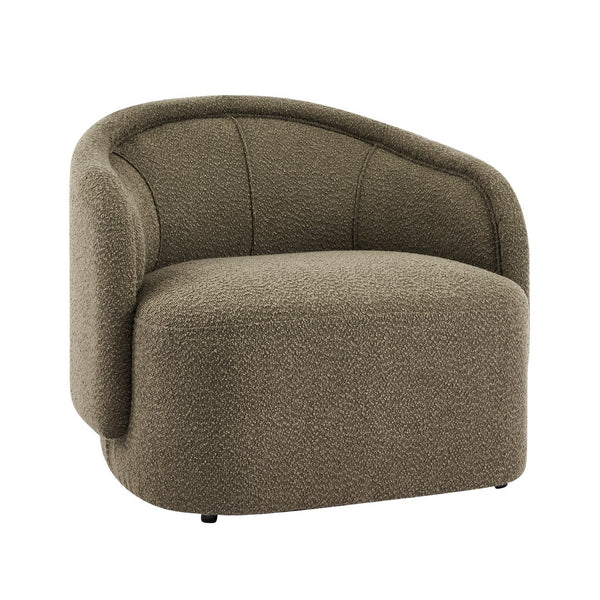English Elm Amanda Sculptural Boucle Accent Chair Plush Cream Upholstery for Modern Living Spaces Green N767P381615G