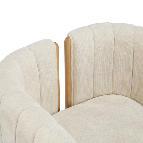 English Elm Christopher Knight Home® - Dining Chairs Set of 2 | Modern Bouclé Upholstered Seating with Rubberwood Frame, Durable 225lb Capacity Beige,Natural N779P341494B