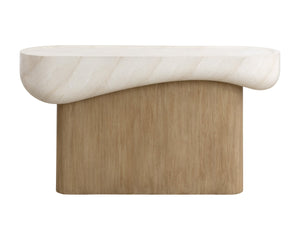 Sunpan ORESTE Console Table - Sculptural Design with Concrete Finish, Versatile for Indoor & Outdoor Spaces 112215