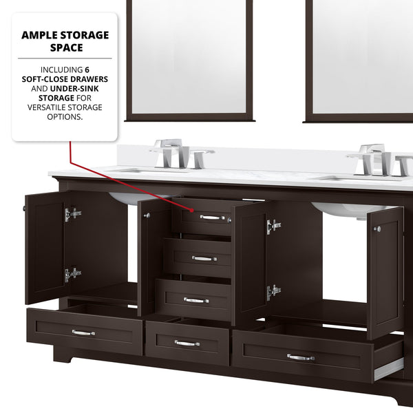 English Elm Espresso 72 in Double Bath Vanity with Cultured Marble Top, Solid Wood, Soft-Close Drawers, Storage B2731P258395