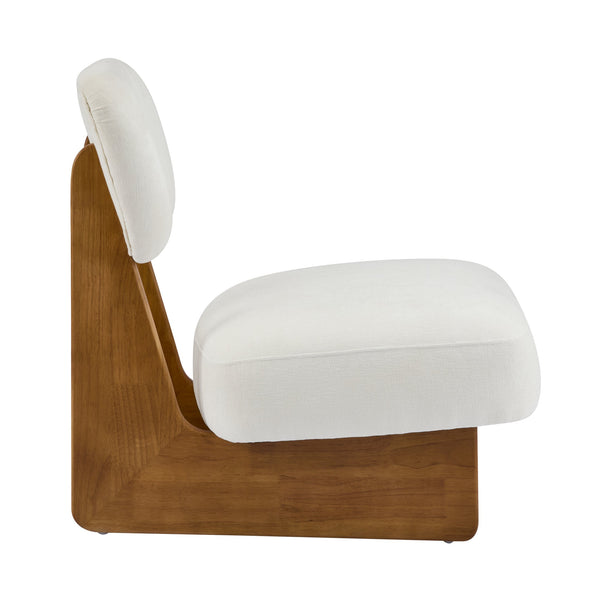 English Elm [set of 2] Beige Polyester Barrel Lounge Chairs with Black Wood Base for Living Room Beige+Natural N767P373046N