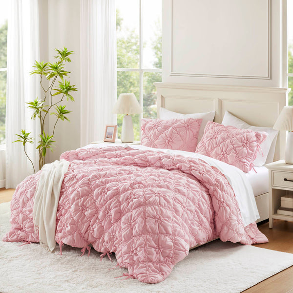 English Elm 3PCS King Comforter Set with Plush Microfiber Fill, Oversized 102"x88" Comforter and Shams Pink 16.93 L x 12.99 W x 7.87 H B035P366524