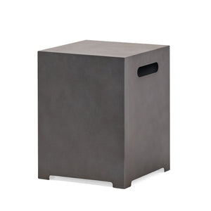 English Elm Propane Tank Cover Outdoor Iron Side Table with Slatted Storage for Fire Pit Patios 67760.00CONRT