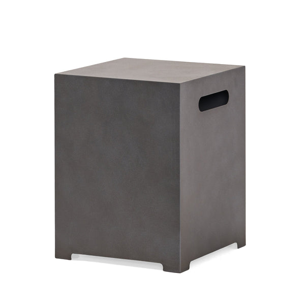 English Elm Propane Tank Cover Outdoor Iron Side Table with Slatted Storage for Fire Pit Patios 67760.00CONRT