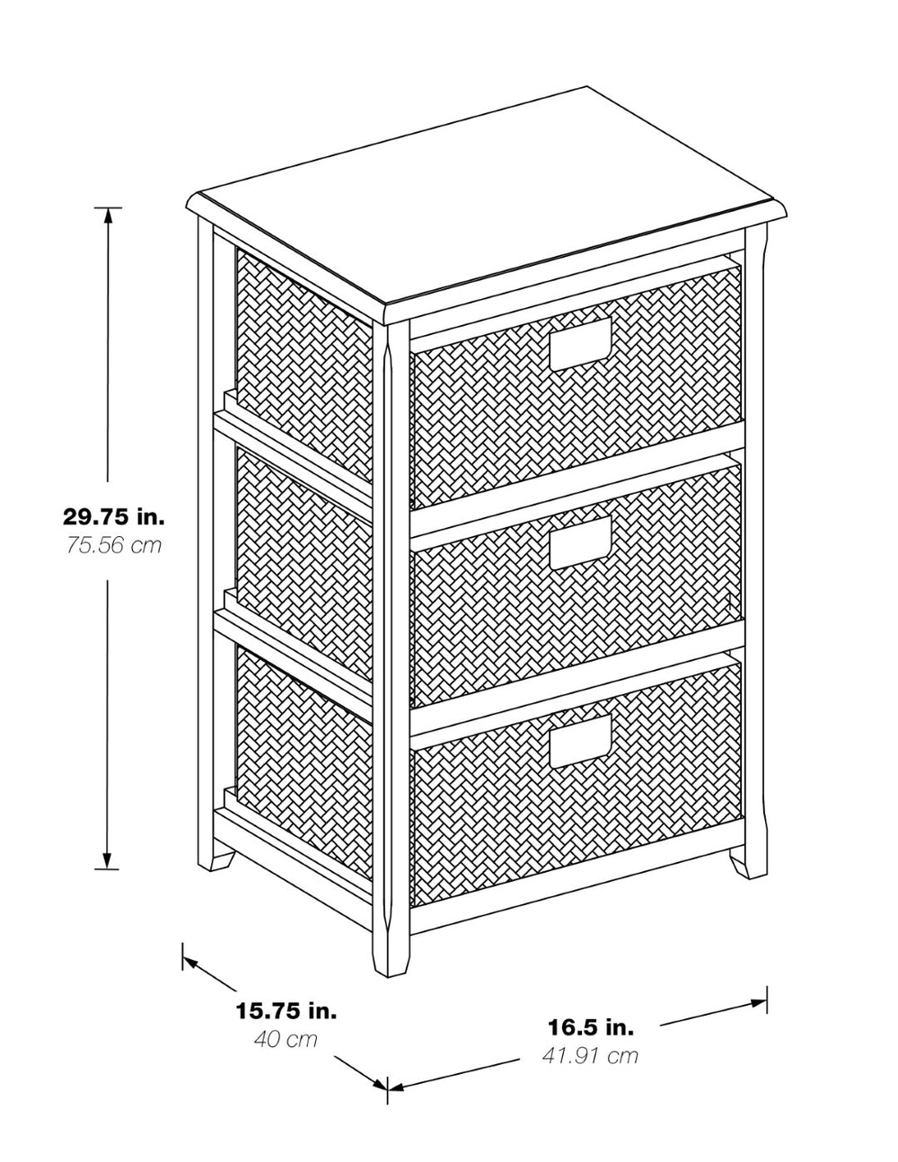 OSP Home Furnishings Seabrook Three-Tier Storage Unit Espresso