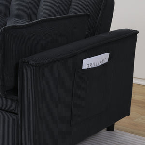 English Elm 54.30" Convertible Sofa Bed with Solid Wood Frame, 500lb Capacity, Fabric Upholstery, Beige-Dark Gray Options W1658P292360