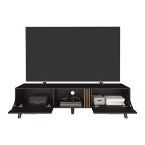 English Elm Vance 63" Wide TV Stand with Cable Management, 2 Pull-Down Cabinets & Shelves for 70" TVs in Black Wengue B070P254780