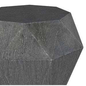 English Elm Pringle Octagonal Faceted Mango Wood Side Table — Gemstone-Inspired Sculptural Accent for Living Rooms Grey B062P299919