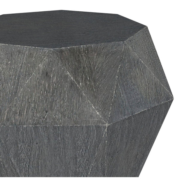 English Elm Pringle Octagonal Faceted Mango Wood Side Table — Gemstone-Inspired Sculptural Accent for Living Rooms Grey B062P299919
