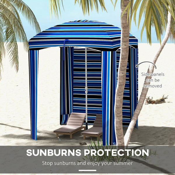 English Elm Outsunny 5.9' Portable Beach Umbrella Cabana With Walls & Vents - Ultimate Sun Protection & Privacy W2225P174270-GIGA