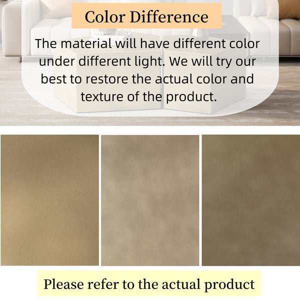 English Elm Irregular Geometric Nesting Coffee Table Set with Durable MDF Finish, Space-Saving Modern Accent Tables Set Antique Gold W757P206012