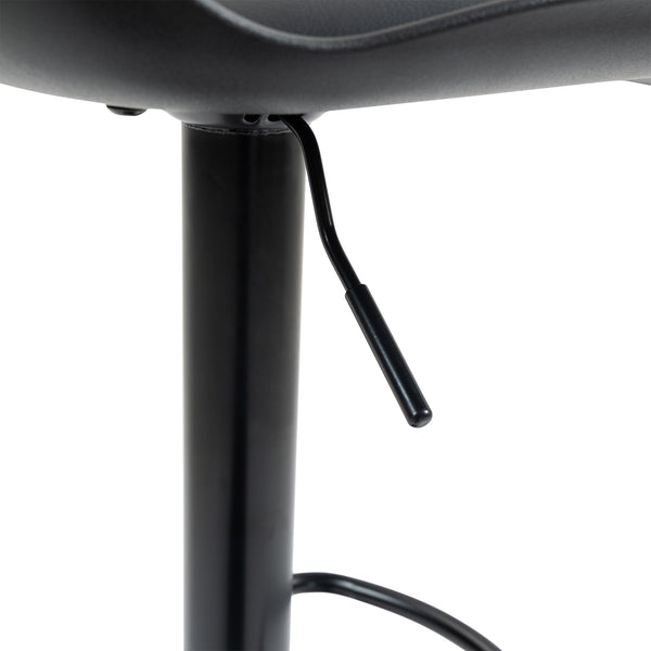 English Elm Bar Stools Set of 2 Adjustable Swivel Pu Leather Kitchen Island Seating with Back Black W676P358682
