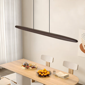 English Elm 51-inch Walnut Wood Linear Led Pendant Tunable Warm Light for Dining or Kitchen W1340P264187