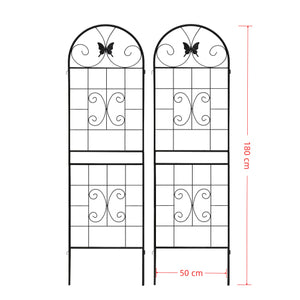 English Elm Metal Garden Trellis Set – 2 Durable Trellises For Climbing Plants, Flowers & Veggies, Easy Install W840P321535