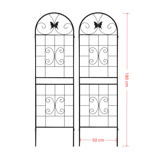English Elm Metal Garden Trellis Set – 2 Durable Trellises For Climbing Plants, Flowers & Veggies, Easy Install W840P321535