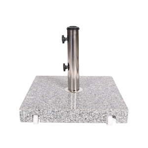 English Elm Christopher Knight Home® - MOJAVE Granite Umbrella Base Natural Grey - Heavy 22" Square Stone Stand, Stainless Pole Support N775P256431N