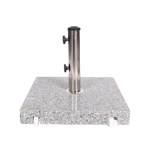 English Elm Christopher Knight Home® - MOJAVE Granite Umbrella Base Natural Grey - Heavy 22" Square Stone Stand, Stainless Pole Support N775P256431N