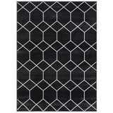 Madison Park Averie Modern/Contemporary Trellis Geometric Woven Area Rug MP35-8064 Black/Cream