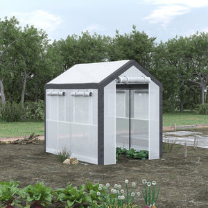 English Elm Outsunny Walk-in Garden Greenhouse Steel Frame Uv Cover 18 Shelf Ventilated Growing Space W2225P229112
