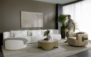 Sunpan Laken Sofa Chaise - Elegant Boucle Upholstered Design for Maximum Comfort and Modern Living Spaces Left Arm Facing - 159W x 70.5D x 30H