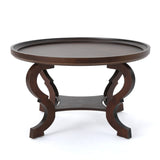 Christopher Knight Home® - Noble House - Althea Dark Walnut Finished Faux Wood Circular Coffee Table