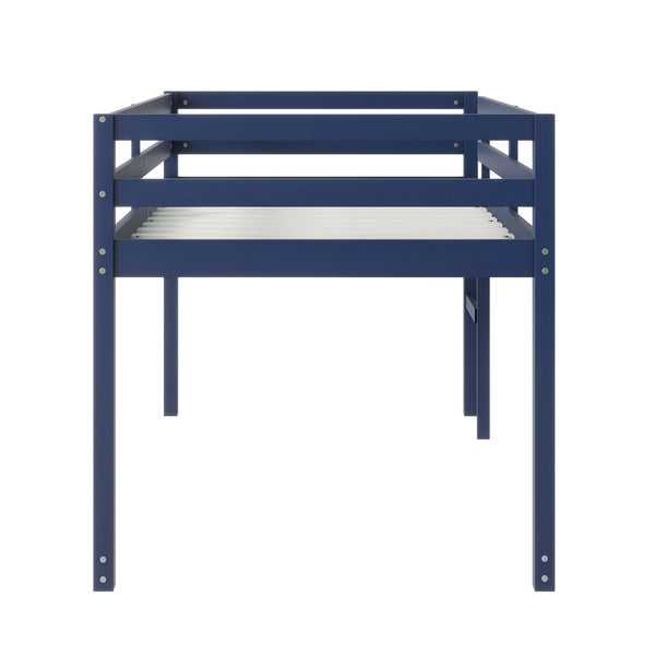 English Elm Solid Twin Loft Bed with Ladder and Reinforced Slats for Storage-Friendly, Space-Saving Bedrooms Blue W504P190958