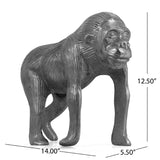 Christopher Knight Home® - Noble House - Fortson Handcrafted Aluminum Decorative Ape Figurine, Silver