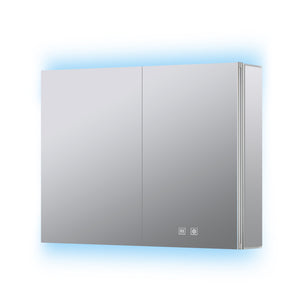 English Elm Corsica Double Door Led Medicine Cabinet with Defogger and Aluminum Frame for Bathrooms B2731P477801