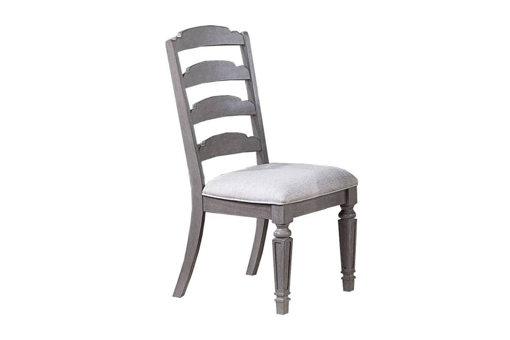 English Elm Light Grey Upholstered Ladder Back Dining Chairs Set of 2 — Comfortable Wooden Frame Side Seating, 19"x25"x40" B011P287307