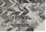 Feizy Rugs Micah Polyester/Polypropylene Machine Made Industrial Rug Black/Gray/Silver 13' x 20'