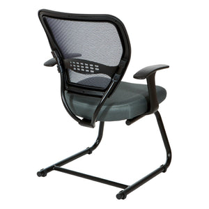 OSP Home Furnishings Professional Airgrid Mesh Back Visitor Chair with Lumbar Support and Sled Base for Offices 5505-2M