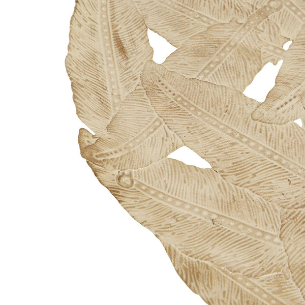 JLA Home Madison Park - Textured Feather Metal Disc Wall Art Set — 3-Piece 12" Decorative Feather Cutout Accents, Durable Finish Spice MP95B-0296