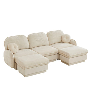 English Elm 105" Chenille Cloud Sofa Deep Seat Three Seater with Quilted Back for Living Room W714S01752