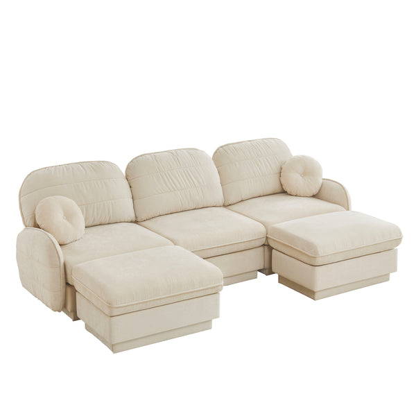 English Elm 105" Chenille Cloud Sofa Deep Seat Three Seater with Quilted Back for Living Room W714S01752