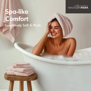 JLA Home Madison Park Signature - Ultra-Soft 100% Cotton Towels | 800 GSM Plush Spa-Quality Set with Antimicrobial Finish, Oeko-Tex Certified Blush MPS73-321