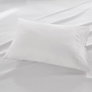 JLA Home Madison Park - Luxurious Brushed Microfiber Sheet Set with 3M Moisture-Wicking, Deep Pockets, OEKO-TEX Certified White MP20-1177