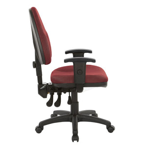 OSP Home Furnishings Dual Function Office Chair with Lumbar Support Foam Seat and Adjustable Arms for Desk Work 36427-298