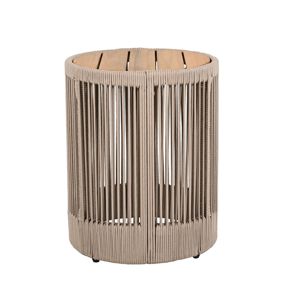 English Elm Christopher Knight Home® - Outdoor Rattan Rope & Acacia Wood Side Table - Stylish Patio Accent For Garden, Balcony & More! N770P298633B