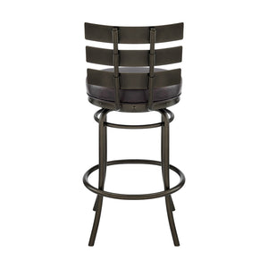 English Elm Piren Stylish Swivel Counter Stool In Mocha With Easy-Clean Brown Faux Leather For Modern Homes B2736P268535-GIGA
