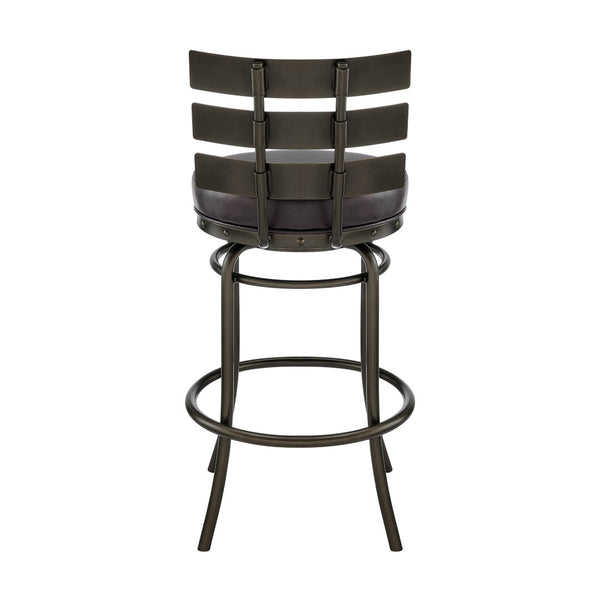 English Elm Piren Stylish Swivel Counter Stool In Mocha With Easy-Clean Brown Faux Leather For Modern Homes B2736P268535-GIGA