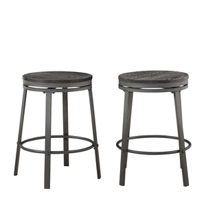 English Elm Wooden Round Counter Height Dining Set with Four Swivel Stools for Kitchen Nook B2748S00062