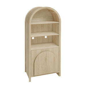 English Elm Arched Modern Farmhouse Storage Cabinet With Adjustable Shelves For Kitchen, Living Room & More W688P278910